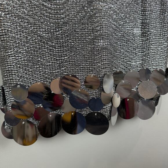 Biscotti Collezioni Party Dress Sz 12 Platinum Silver Sequins‎ Bling Cocktail - Picture 3 of 8